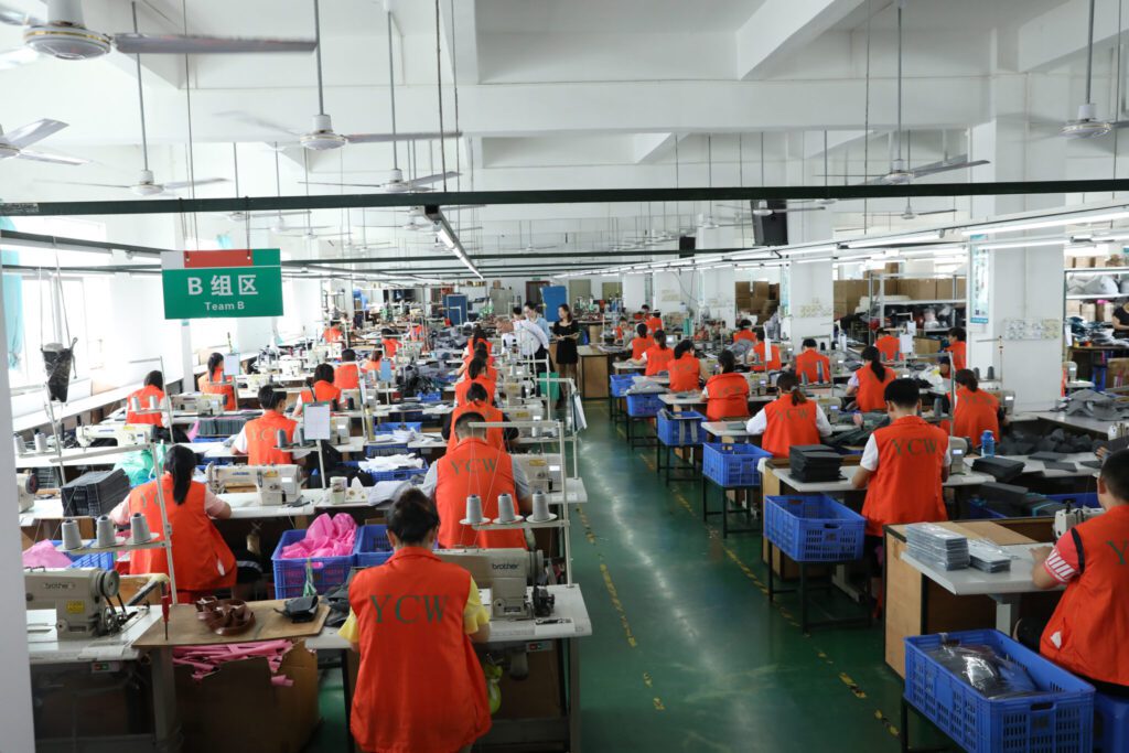 T-shirt factory production line