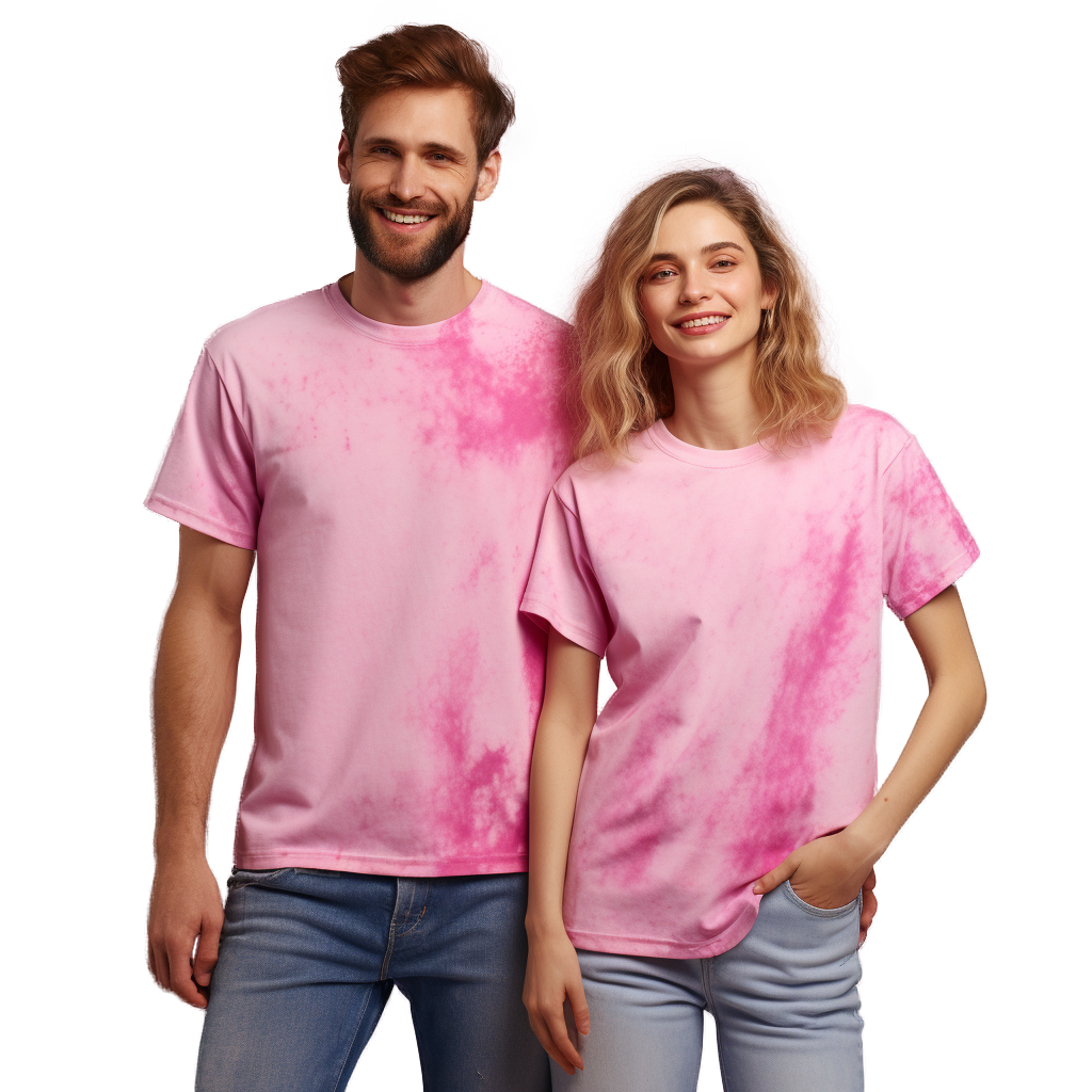 Acid washed men's and women's T-shirts