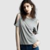 shoulder cut T-shirt