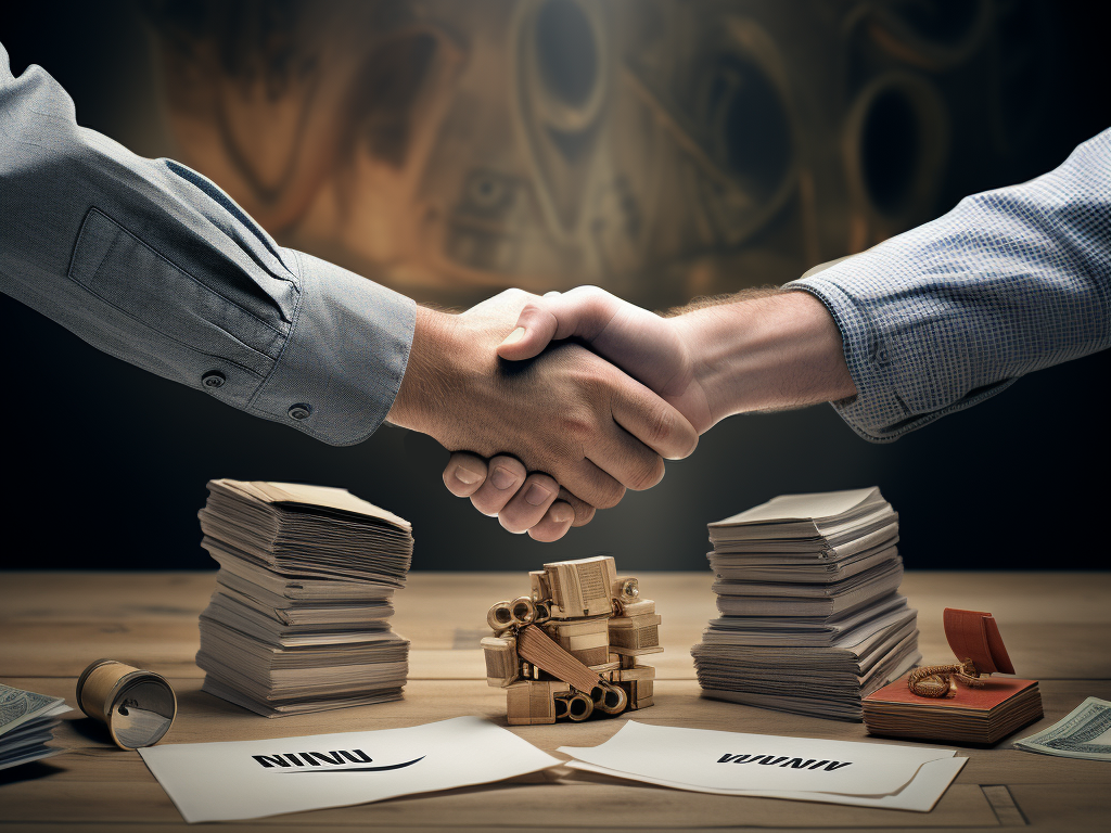 A visual representation of a handshake between a buyer and a supplier, with a "Win-Win Relationship" banner above them. This image conveys the idea of building a mutually beneficial partnership where both parties are satisfied with the negotiation outcome. 