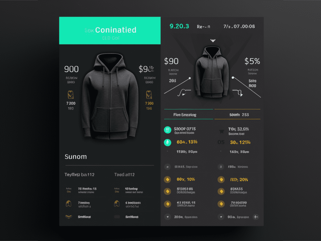 An image representing pricing and budget considerations for customized hoodie manufacturing. The image features a pricing chart from Modaknits, showcasing transparent pricing models and bulk discounts for large orders. This visual communicates that Modaknits offers competitive pricing and budget-friendly options for customers looking to customize their hoodies.