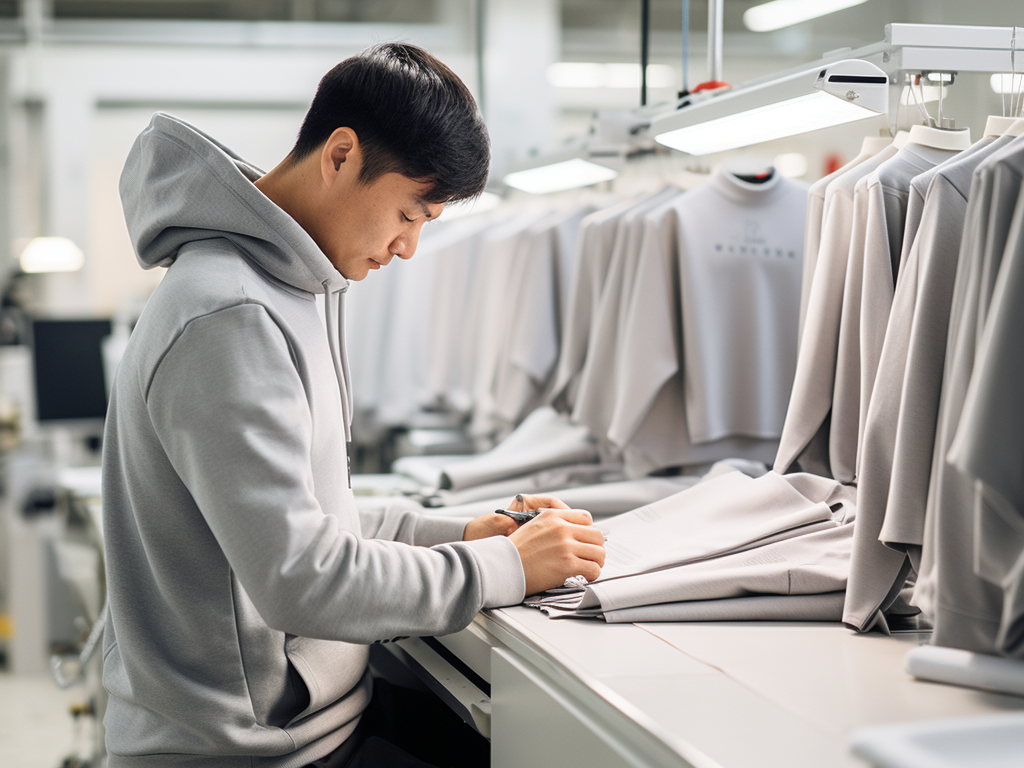 nvision a visual journey through the manufacturing process of a hoodie, where attention to detail, quality, and ethical production are paramount. The image might showcase various stages - from the selection of high-quality materials, meticulous crafting, to the final, polished product ready for wear. It reflects the essence of a reputable manufacturer, where each hoodie is not just a garment but a carefully crafted piece that promises durability, comfort, and style. This visual narrative underscores the importance of choosing the right manufacturer, highlighting the dedication to quality, sustainability, and ethical production in creating a hoodie that is not only aesthetically pleasing but also a testament to responsible manufacturing.