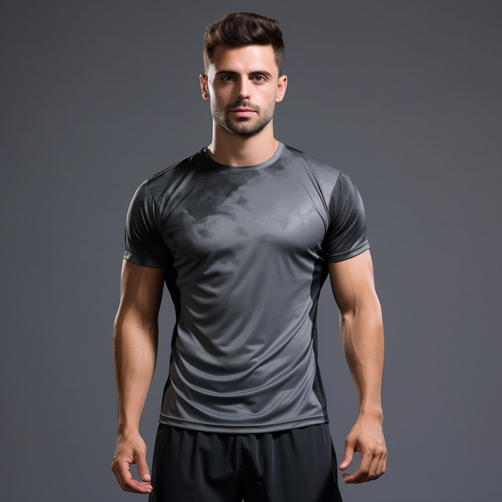 Sports men's T-shirt made of mesh fabric
