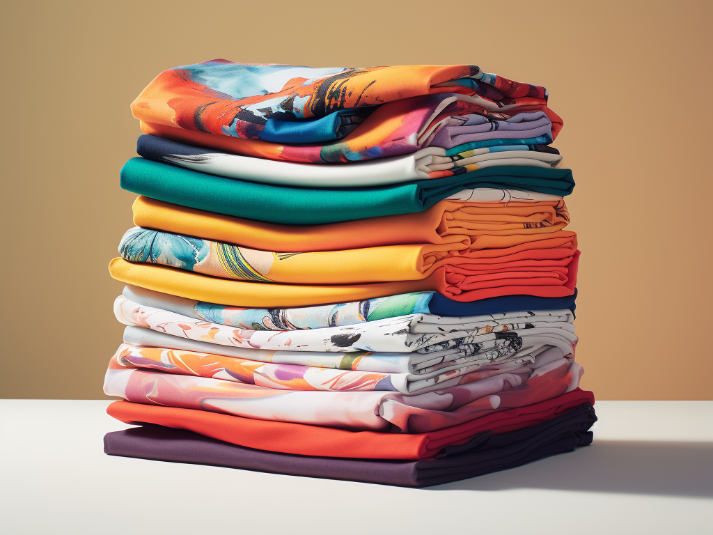 Picture a neatly folded stack of vividly printed t-shirts, each boasting a unique design, colors in perfect harmony, and prints intact without a hint of crack or fade. Adjacent to it, a set of care instructions, symbolizing the guardian of the apparel's longevity and quality. The visual metaphor emphasizes the symbiotic relationship between the vibrant allure of printed garments and the meticulous care they require. Adhering to care instructions becomes an unspoken pact between the wearer and the garment, ensuring that each expressive design remains as lively and impactful as the day it was acquired, narrating its story through countless wears and washes.