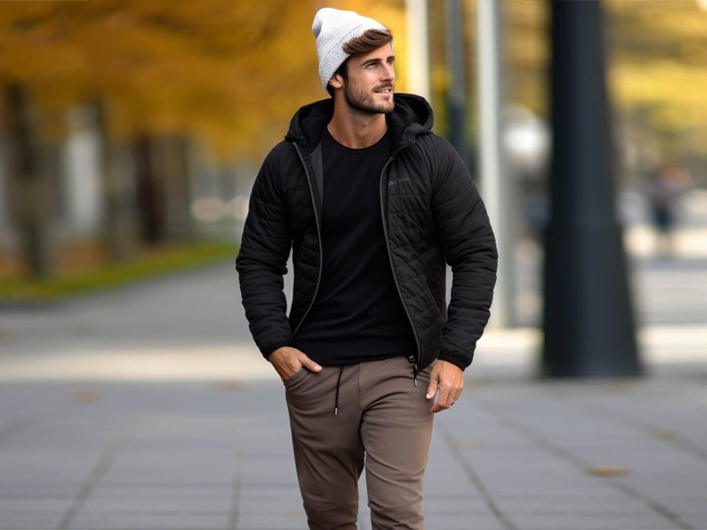 Pair with sports pants and sneakers to highlight the active element, perfect for fitness or outdoor activities.