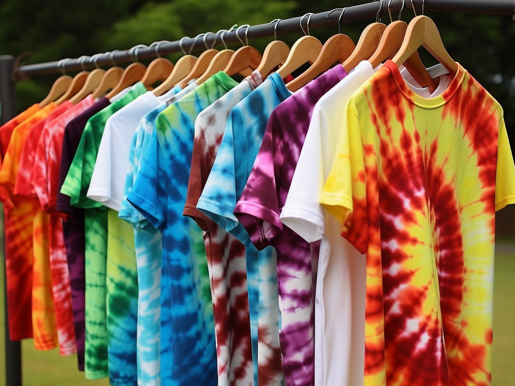 The journey into the world of Modaknits' Tie-Dye T-shirts begins with a visual of a vibrant tie-dye masterpiece.