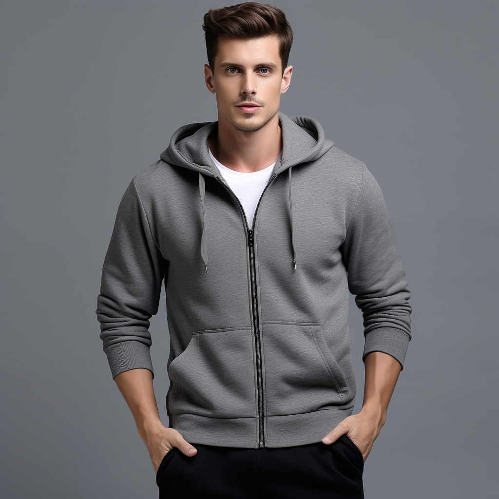 Men's zip-up hoodie