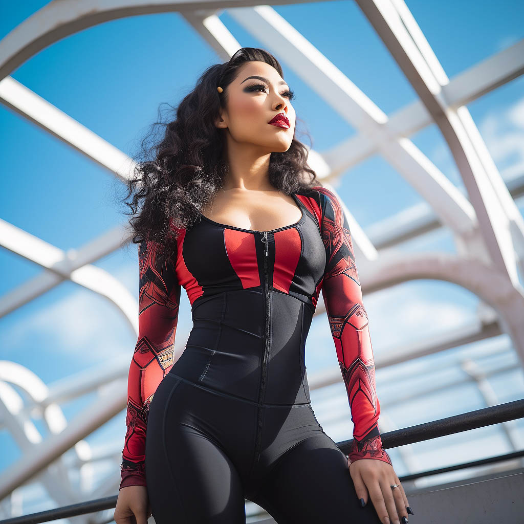 A woman wearing bombshell activewear