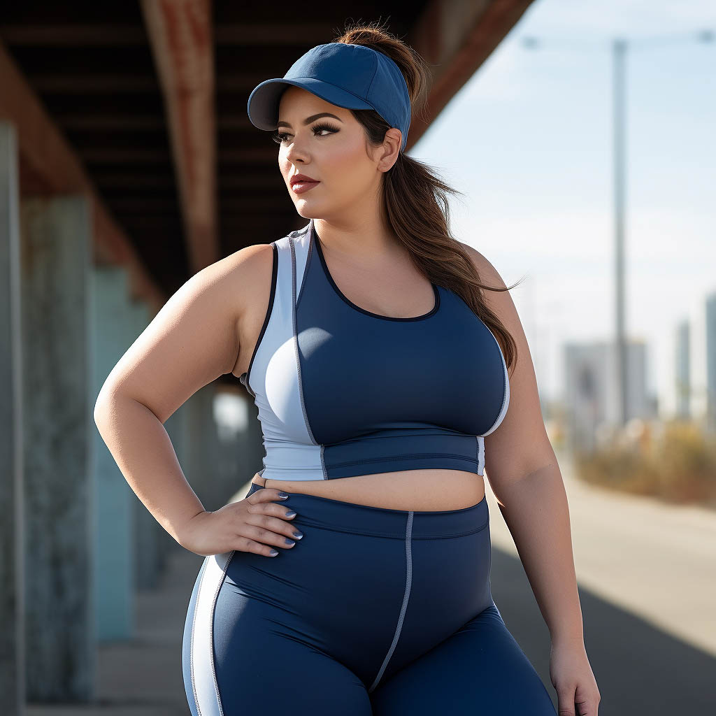 A woman wearing plus size activewear