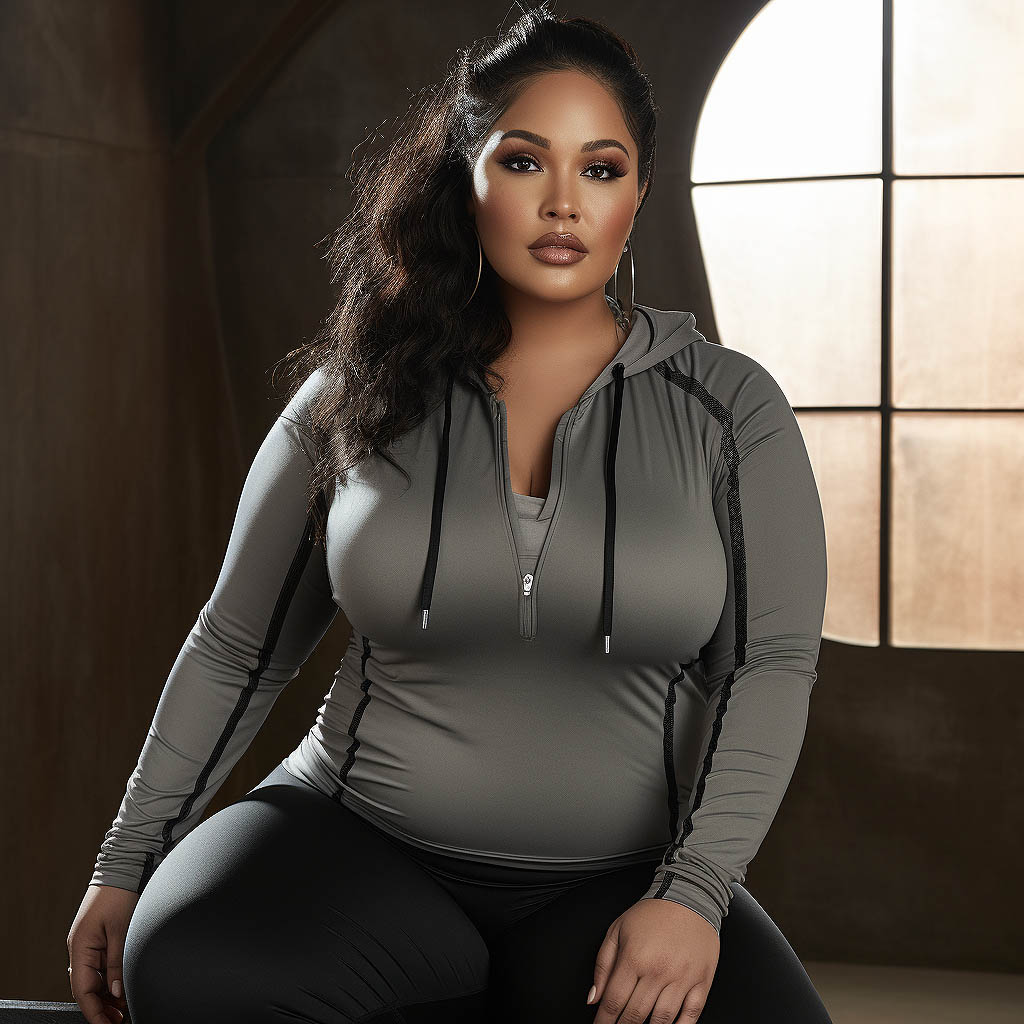 A woman wearing plus size activewear