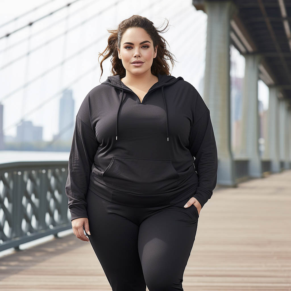 A woman wearing plus size activewear