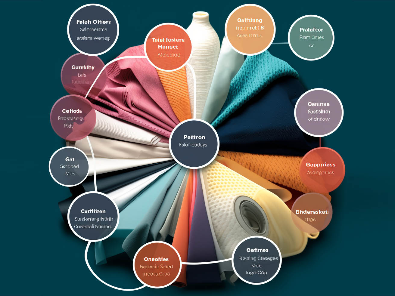 An illustration comparing different fabric options for golf t-shirts. The image depicts various fabric swatches, including performance fabrics, with labels highlighting their qualities such as breathability and durability.