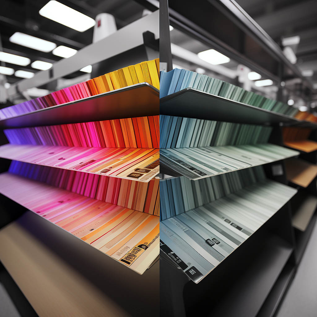 Image Description: The image represents the topic "Color Management" and provides a visual depiction of color management techniques used in the printing industry.