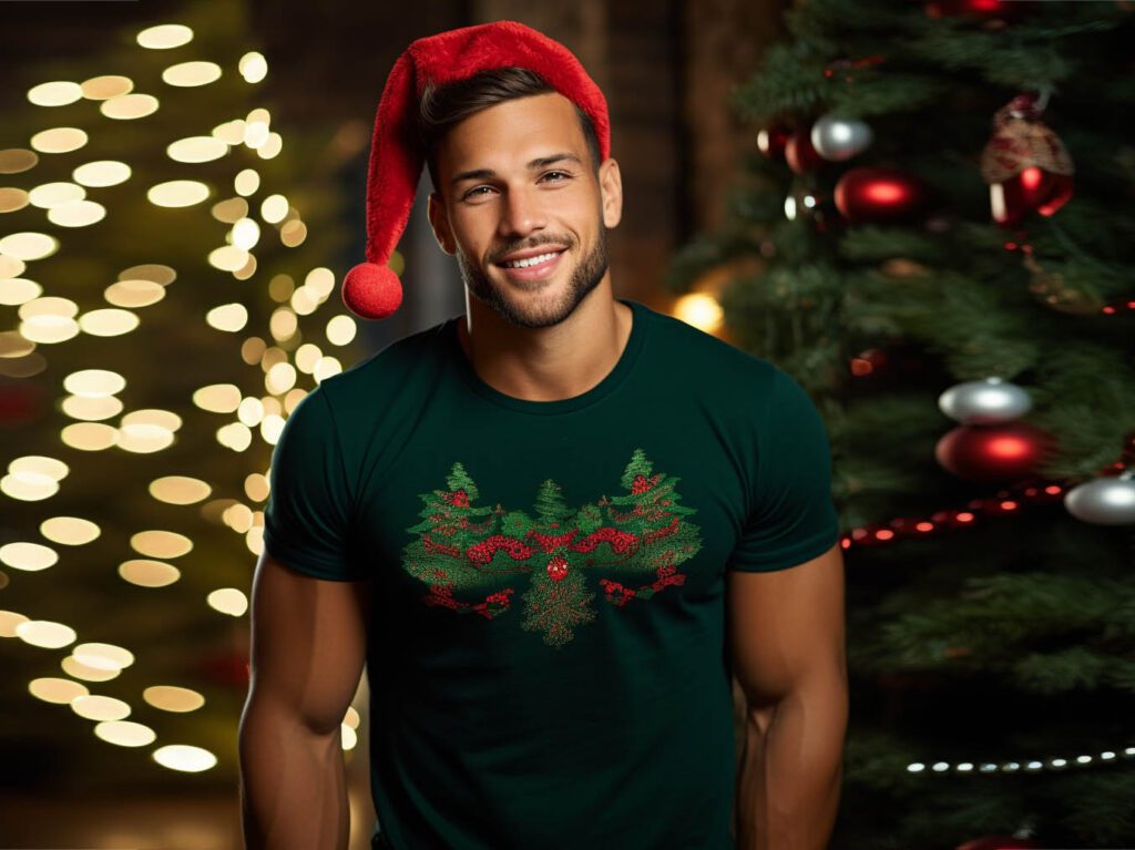 In this image, we present a delightful selection of Modaknits Christmas T-shirts that capture the essence of the holiday season.