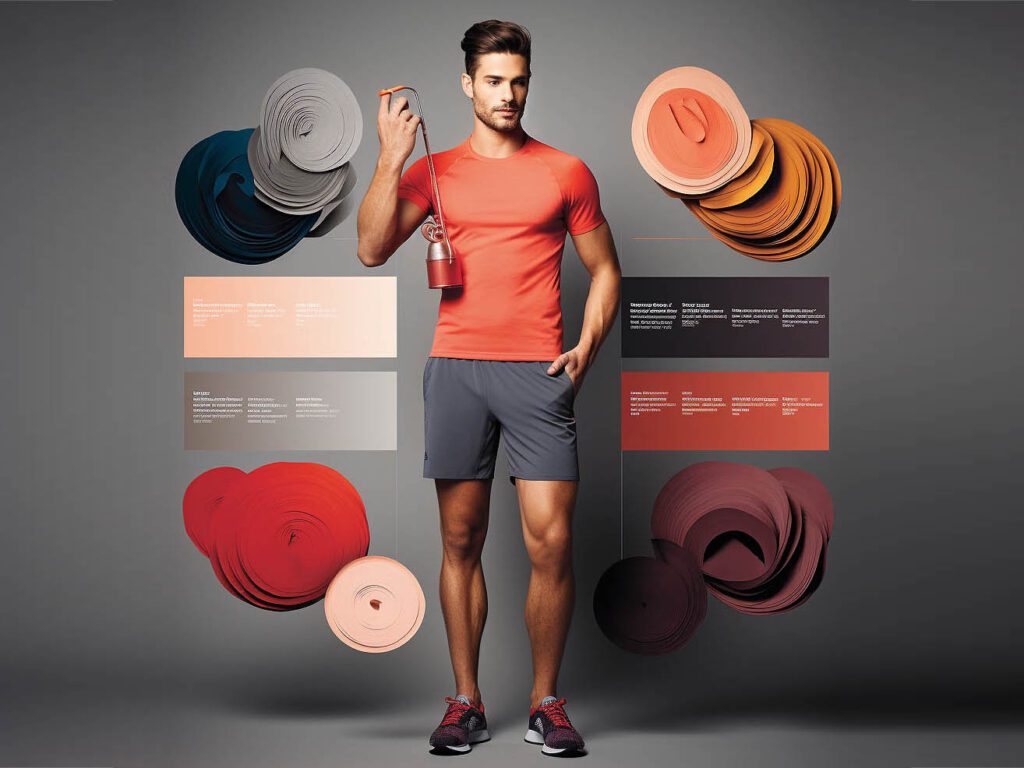 The image accompanying the text "Choosing the Right Activewear Fabric" displays a variety of fabric swatches commonly used in guys' activewear.