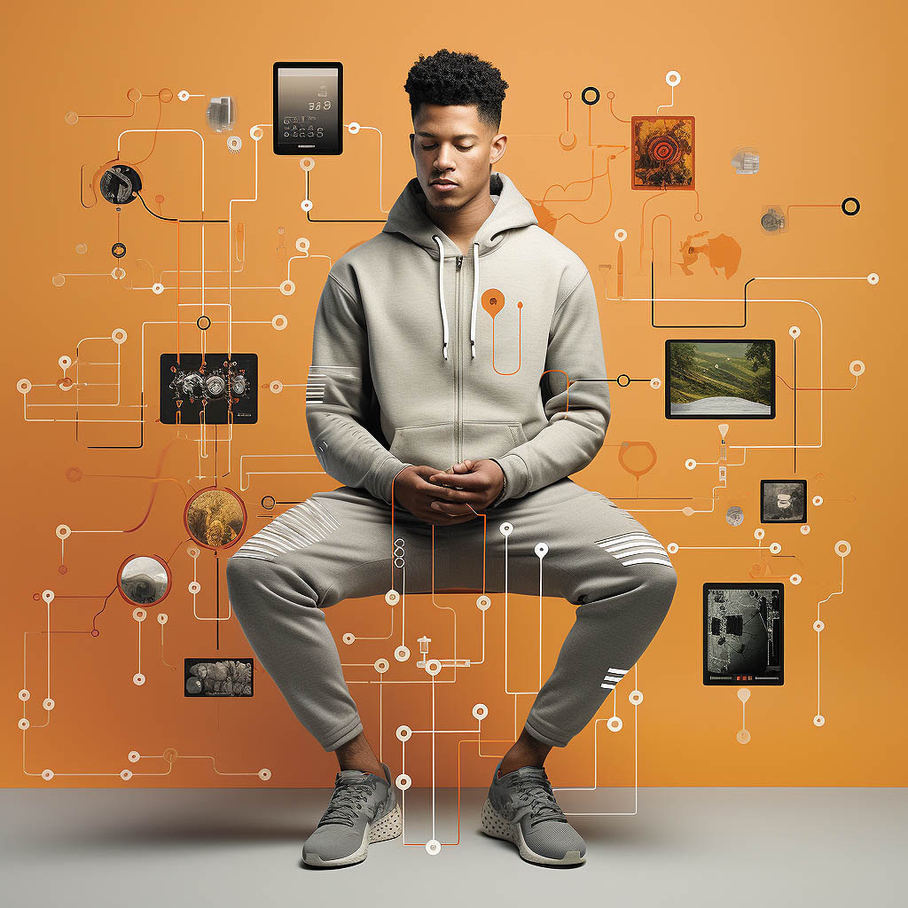 The image accompanying the text "Ergonomic Design" illustrates the thoughtful design elements in guys' activewear that prioritize comfort and movement.