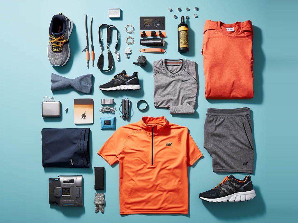 The image accompanying the title "The Ultimate Guide to Guys' Activewear" features a collage of various men's activewear items neatly arranged.