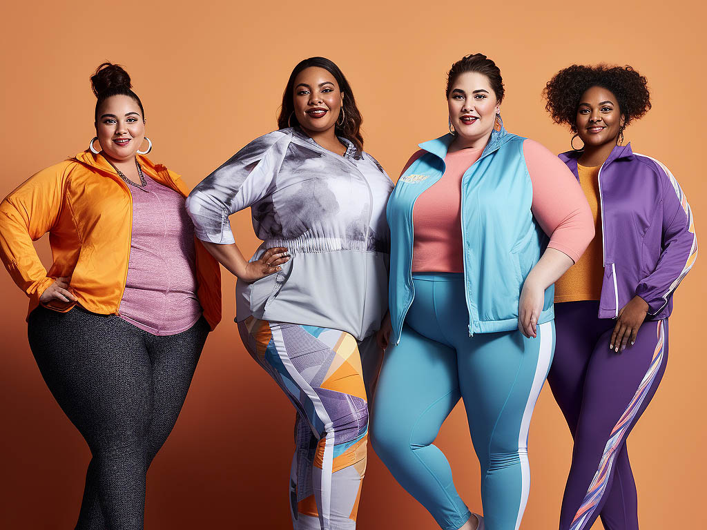 The image accompanying the title "The Ultimate Guide to Finding Stylish and Supportive Activewear for Plus Size Athletes" features a diverse group of plus-size athletes confidently engaged in various physical activities.