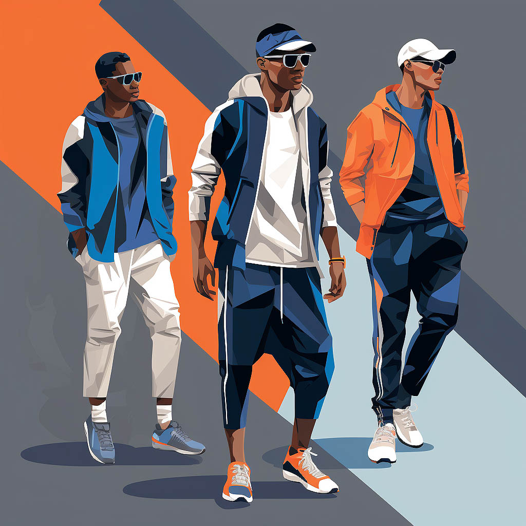 The image captures the essence of fashion and versatility in modern men's sportswear.