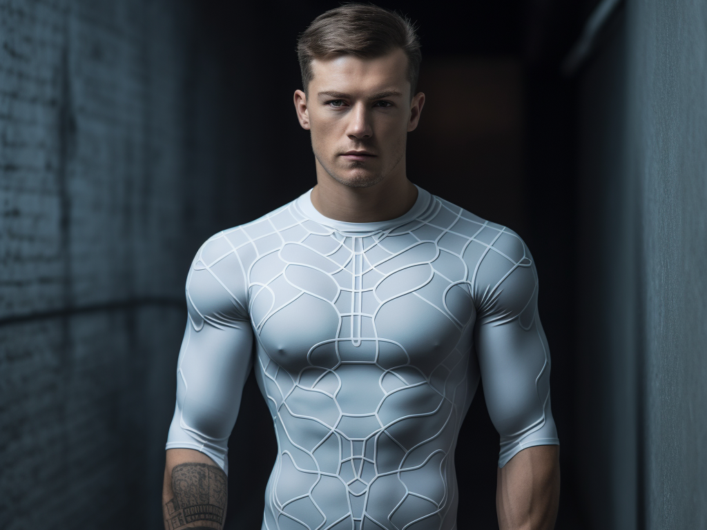 The image complements the description of Modaknits' Compression T-Shirt for Superior Performance, emphasizing the key features and benefits of these compression tees. In this visual representation