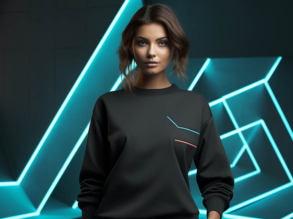 The image corresponds to the topic "Functional Features" and showcases a women's sweatshirt with innovative design elements that enhance its functionality.