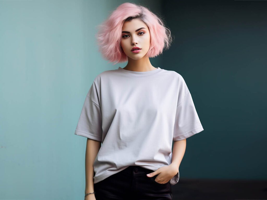 The image highlights the versatility and universal appeal of oversized t-shirts as a fashion staple.