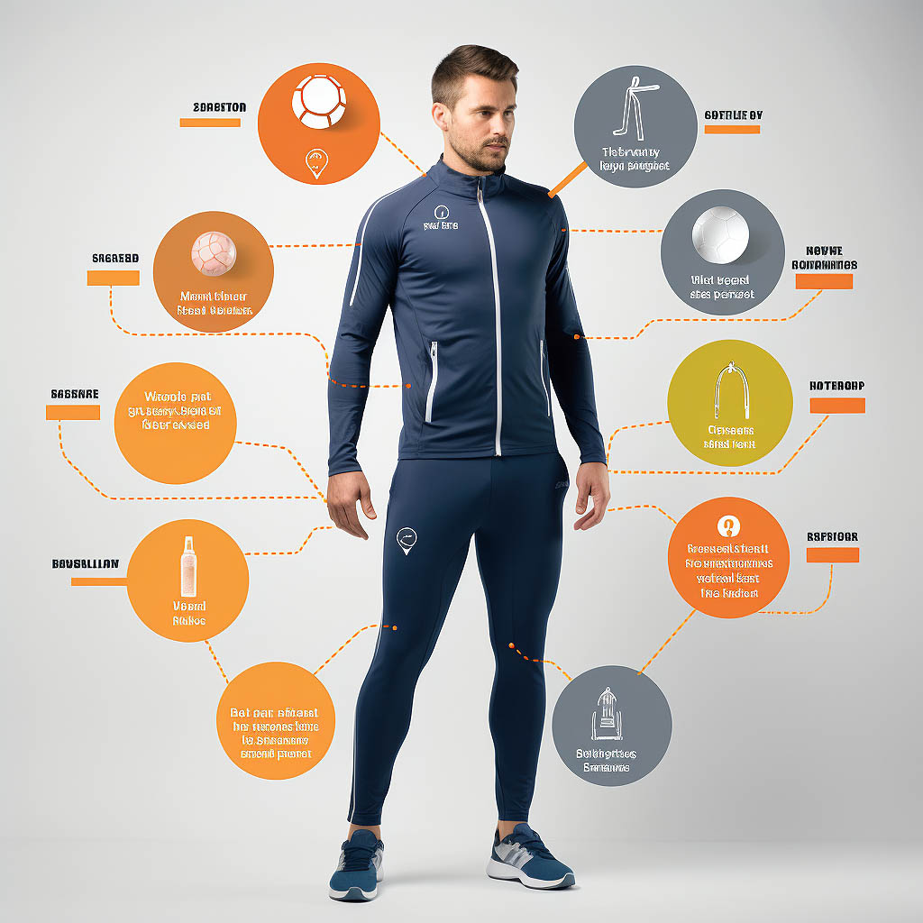 The image illustrates the importance of fit and comfort in men's sportswear.