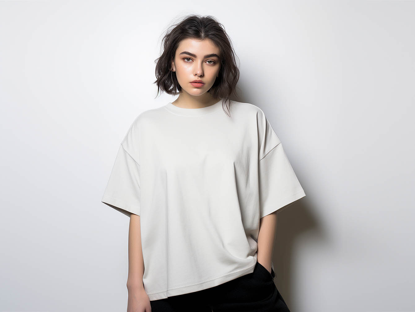 The image showcases Modaknits' oversized T-shirt, a symbol of comfort and style.