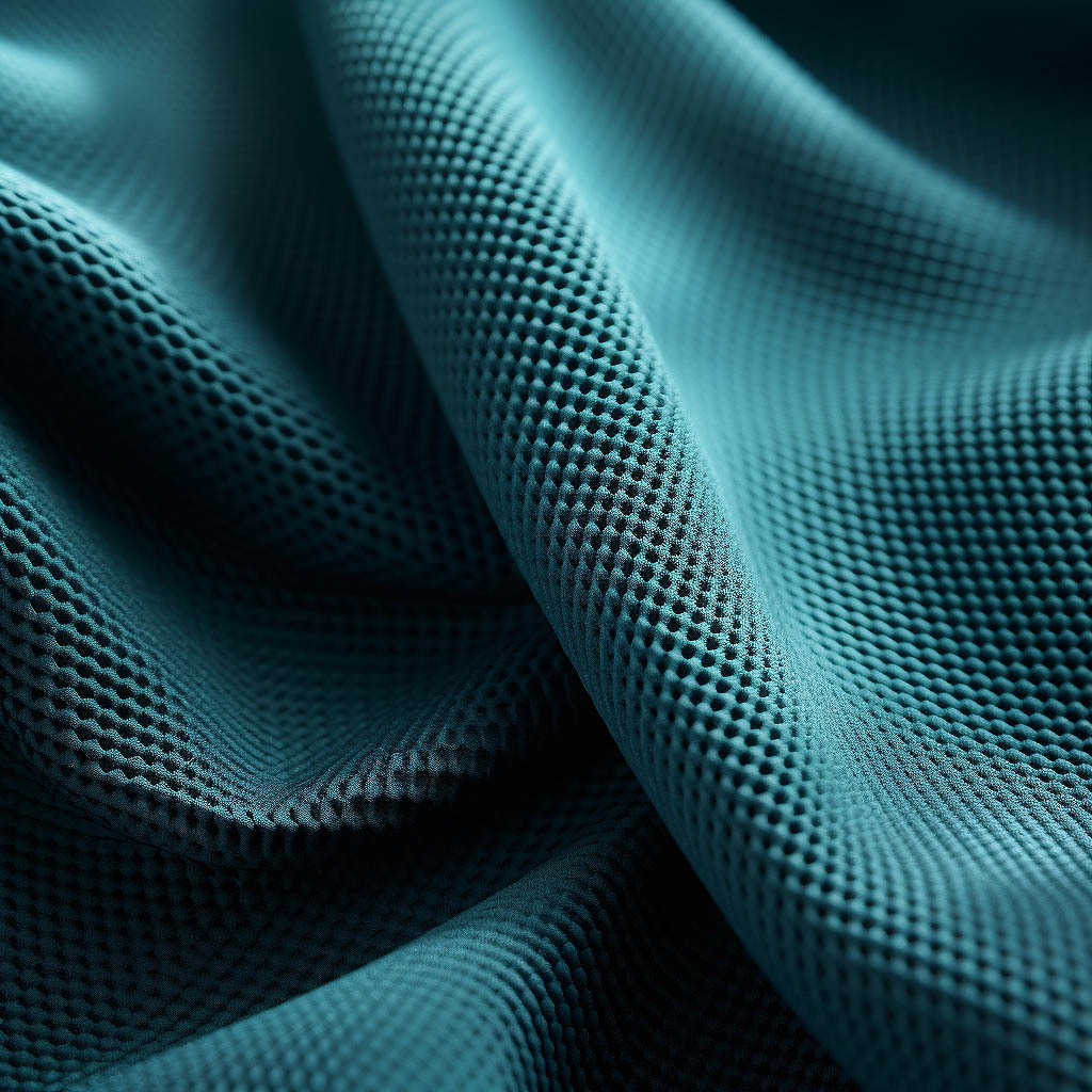 The image showcases a close-up view of the advanced fabric used in MODAKNITS Bombshell Activewear.