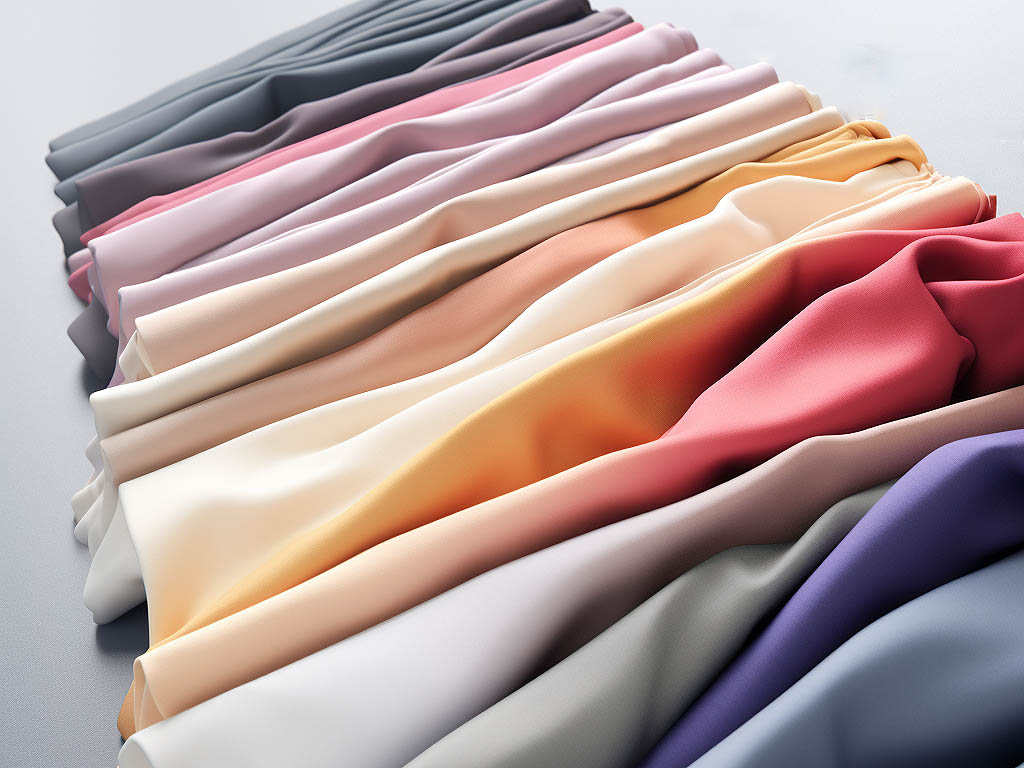 The image showcases different fabric swatches commonly used in women's t-shirts.
