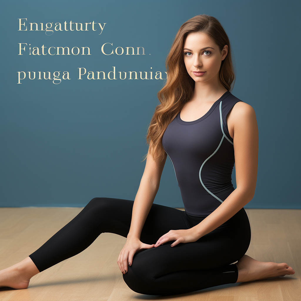 The image showcases the design and cut of professional yoga apparel tailored to the female body's contours.