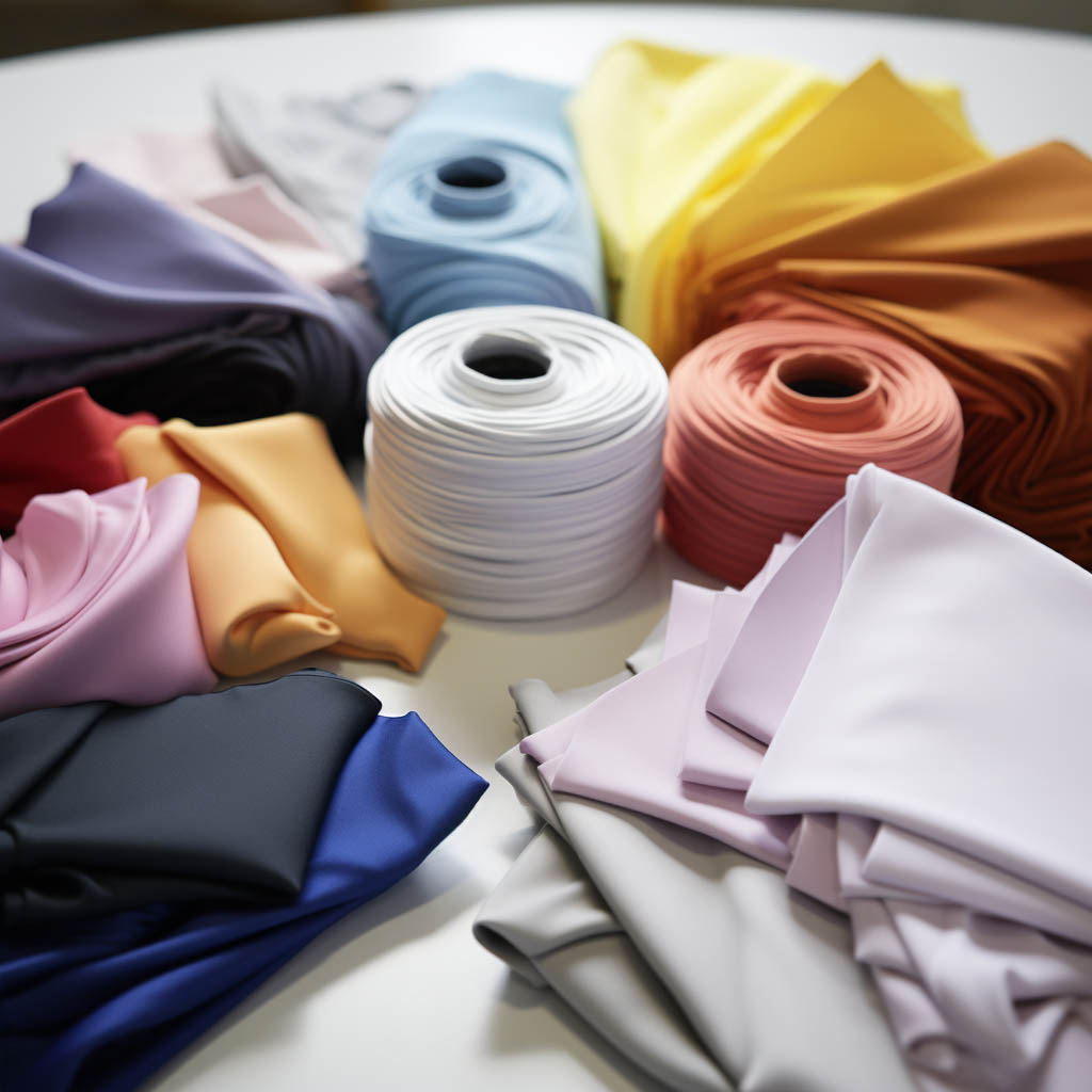The image showcases the materials commonly used in the production of golf T-shirts.