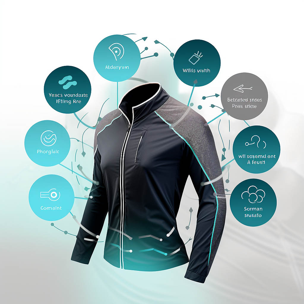 The image showcases various advanced materials used in optimal sportswear to enhance performance and comfort.