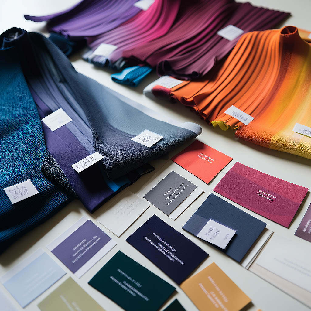 The image showcases various fabric swatches used in activewear production.