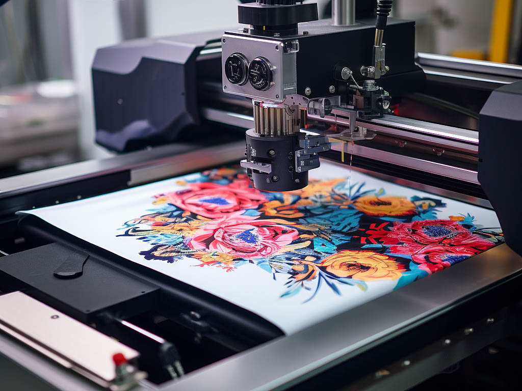 The picture shows the printing technology used on the sweatshirts.