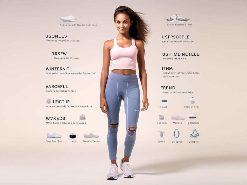 The visual representation introduces "The Ultimate Guide to Choosing Stylish and Functional Women's Sportswear.