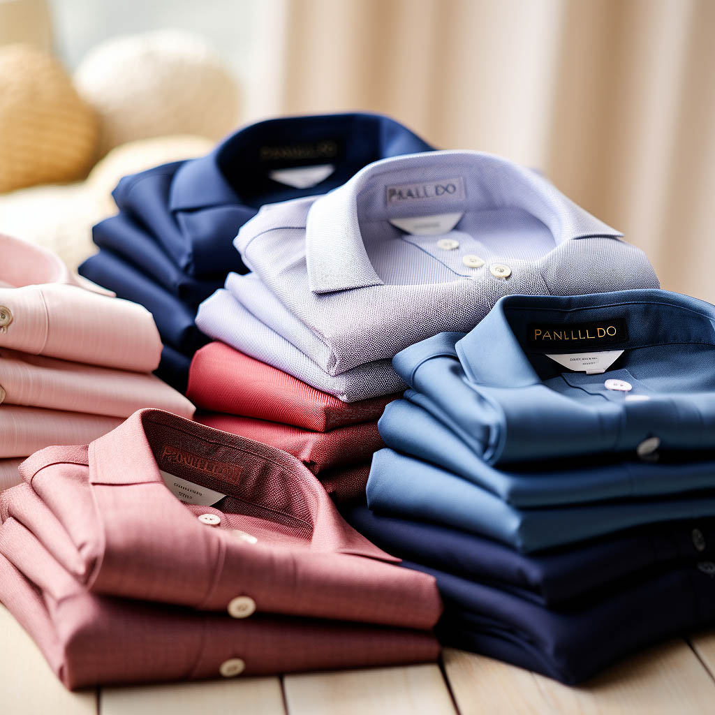 This image showcases the high-quality fabrics used in professional polo shirts.