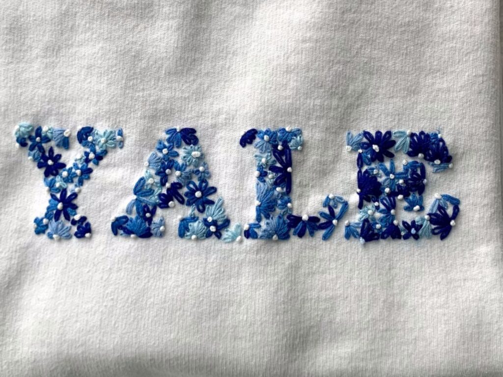 This is logo embroidery done by hand embroidery