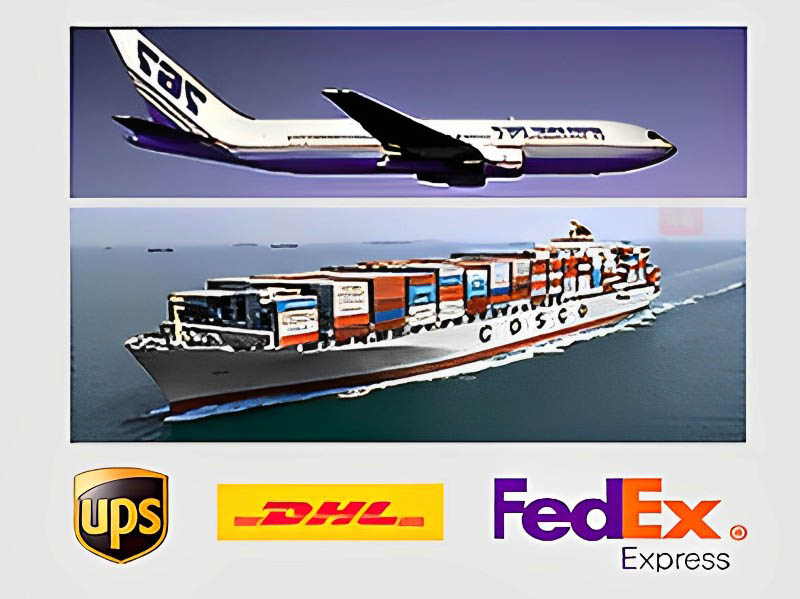Air freight, sea freight, global express delivery, display diagram