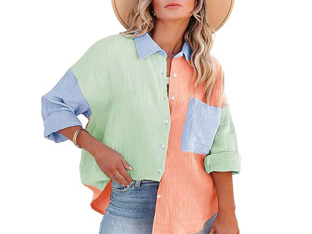 Spliced collar t-shirt