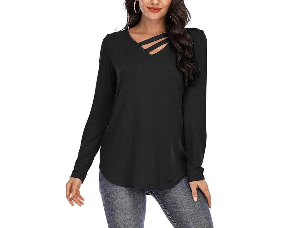 Irregular Collar t-shirt