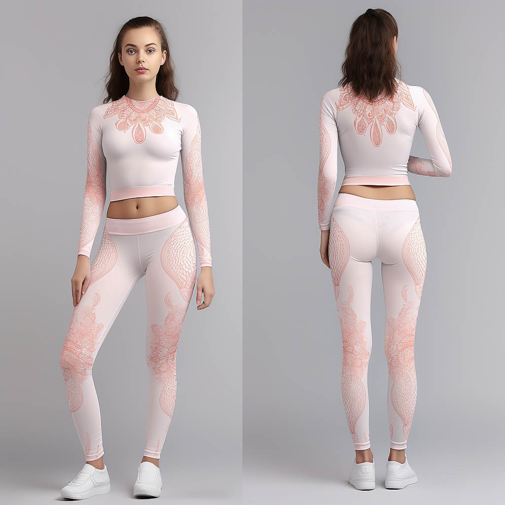 A woman wears a yoga set from Long Sleeve Sets