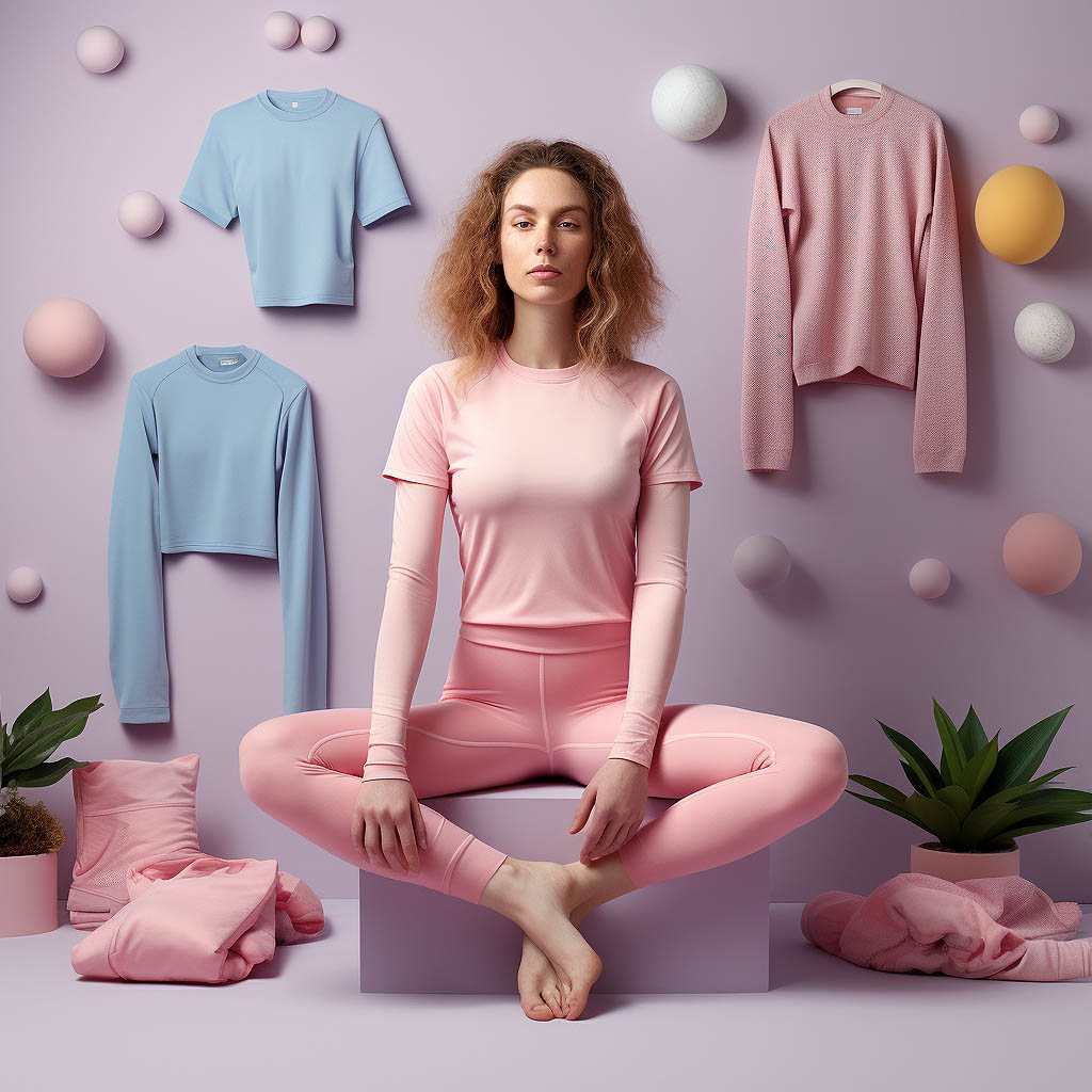 A woman wears a yoga set from Loose Sets