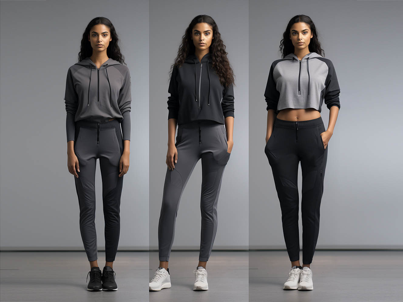Contemporary sweatsuit styles emphasize technological advancements and functionality.