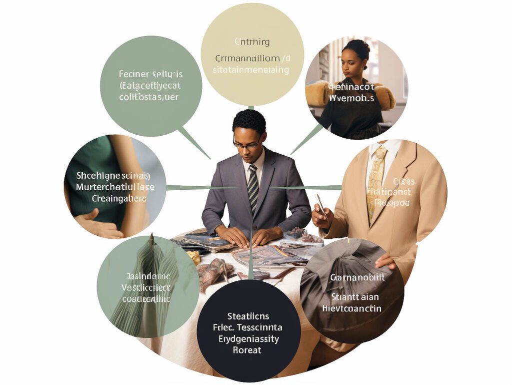 Ethical purchasing strategies involve establishing a transparent supply chain, choosing certified sustainable fabrics, partnering with sustainable suppliers, conducting regular audits, and educating consumers about the value of sustainable fabrics and practices. 