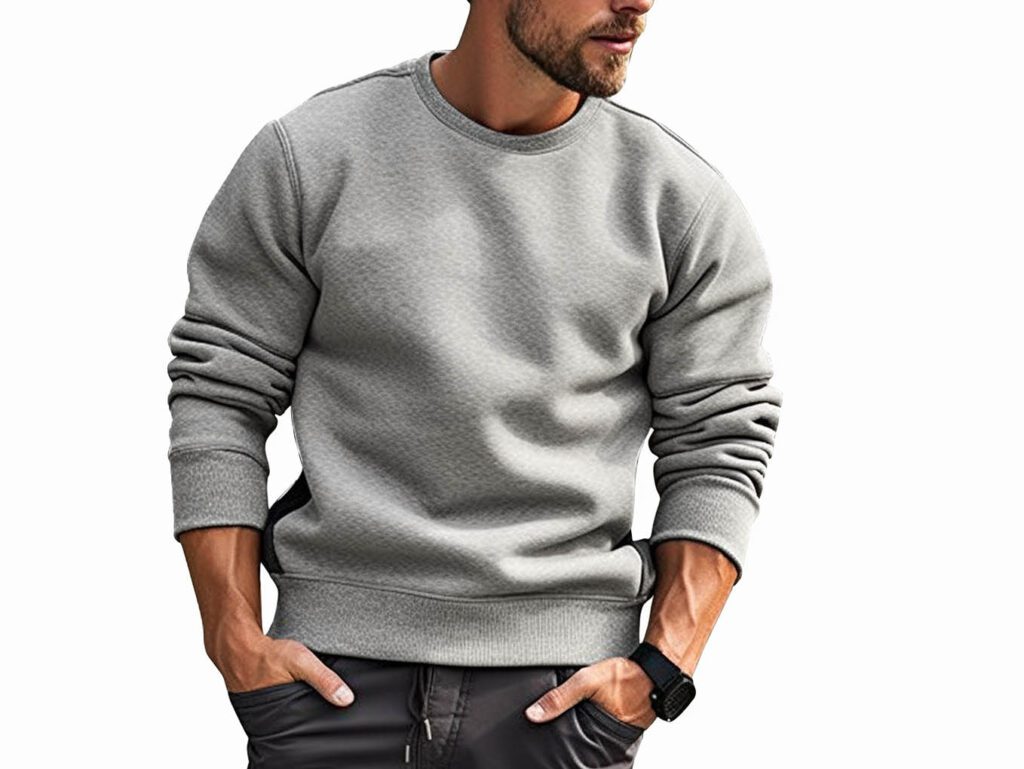 MAGCOMSEN Men's Sherpa Lined Sweatshirts Fleece Pullover Basic Tops Warm Crewneck Winter Sweatshirt