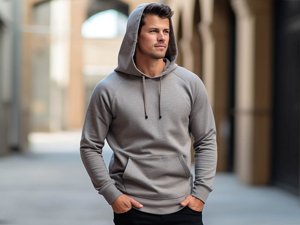 One person wearing the Slim Hoodie Perfect for transitional seasons or as an inner layer, this hoodie is lightweight and moderately warm without being too heavy.