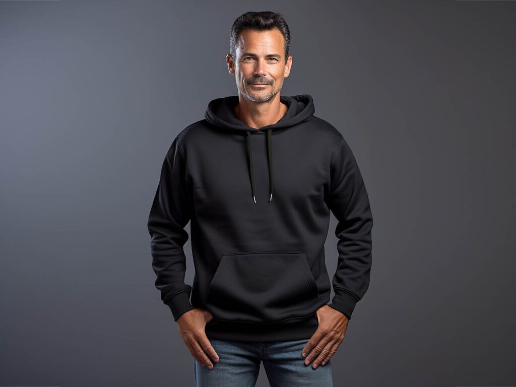 The image concept highlights the design and craftsmanship of premium hooded sweatshirts