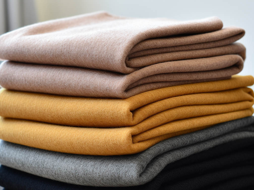 The picture shows wool fabric and wool solid color