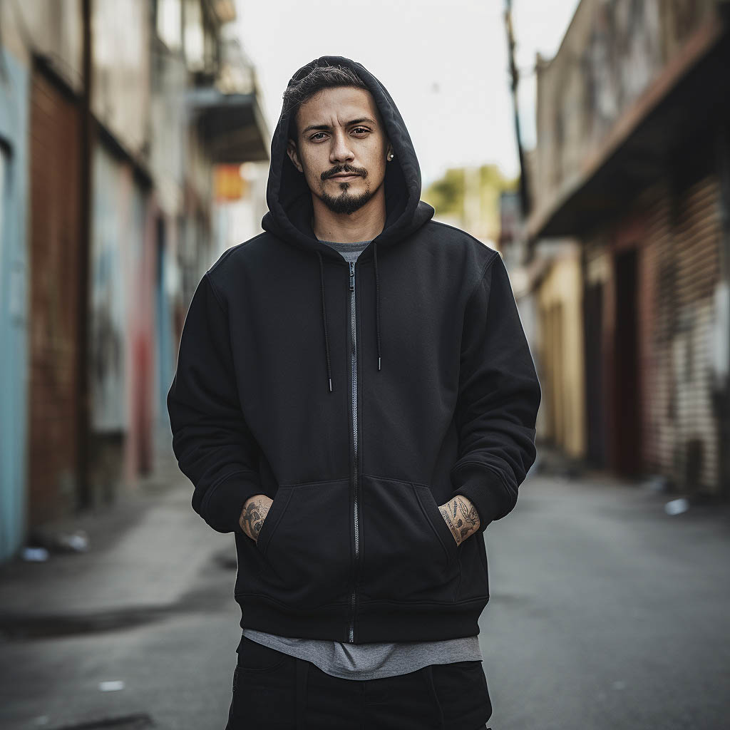 zip up hooded sweatshirt